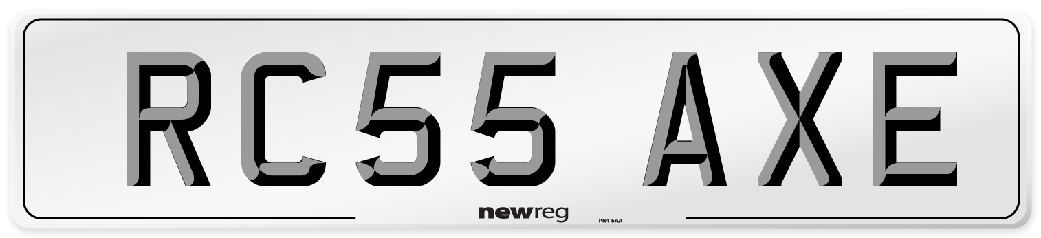 RC55 AXE Number Plate from New Reg